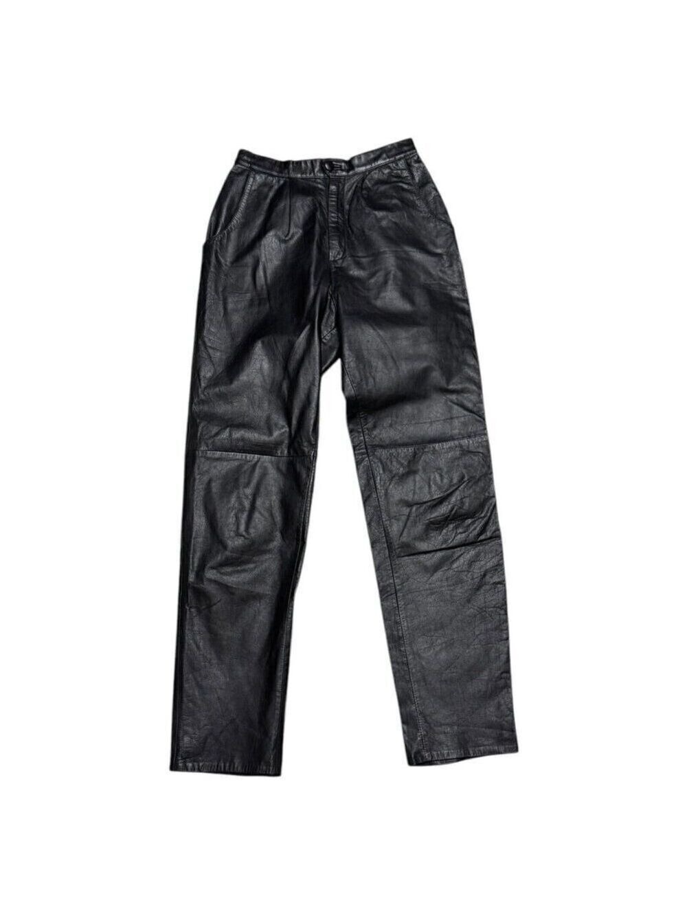VINTAGE GENUINE LEATHER Diffusion Straight Leg Pants Womens XS (25x29)